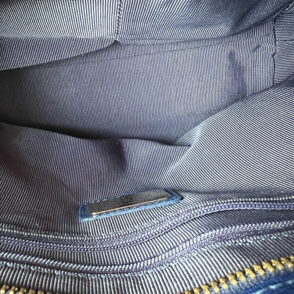 Furla Blue Leather Tote Bag with shoulder strap - Picture 6 of 9